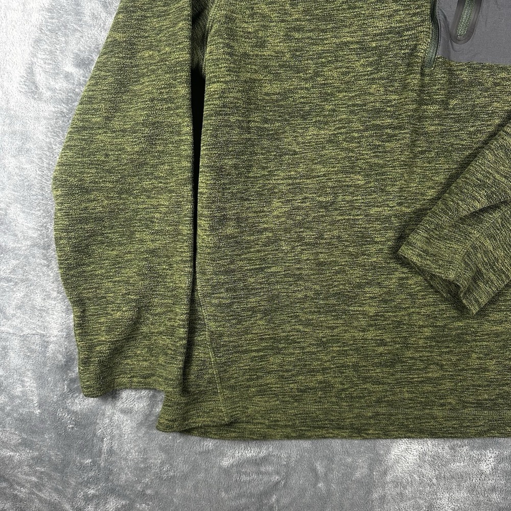 Eddie Bauer Quarter Zip Pullover Men's Large Green Heathered Fleece Jacket - Picture 8 of 16